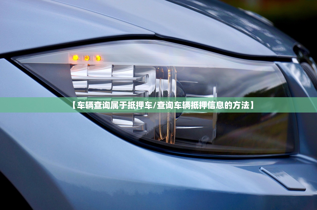 【车辆查询属于抵押车/查询车辆抵押信息的方法】